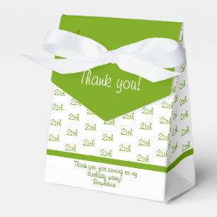 Your Age Offset Number Pattern - Green/White Favor Box