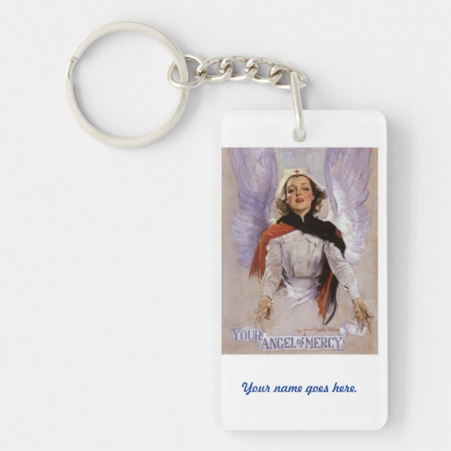 Your Angel of Mercy nursing keychain. Keychain (Front)