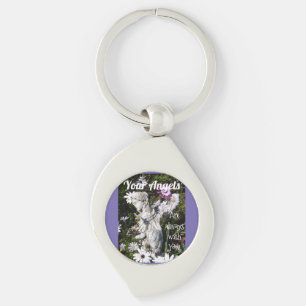 Your Angels Are Always with You Floral Angel Keychain