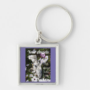 Your Angels Are Always with You Floral Angel Keychain
