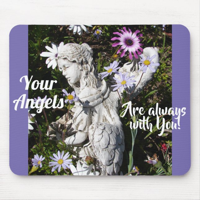 Your Angels Are Always with You Floral Angel Mouse Pad (Front)