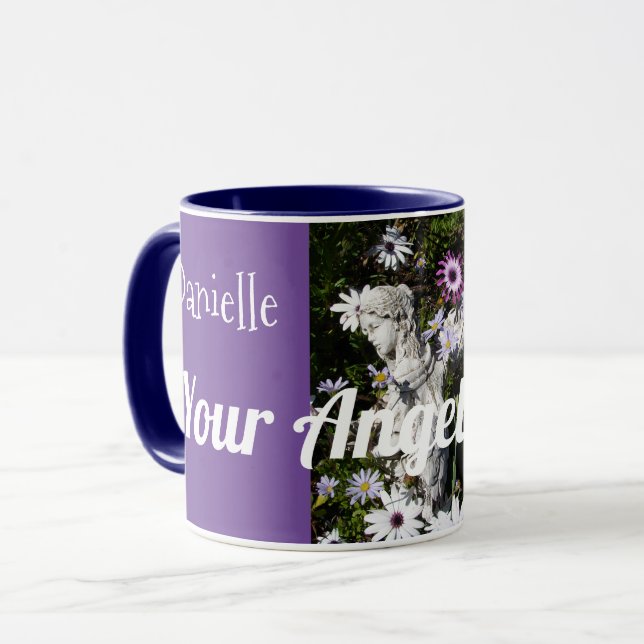 Your Angels Are Always with You Floral Blue Angel Mug (Front Left)