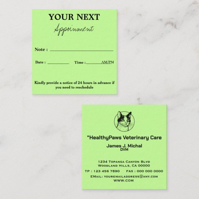 Your Appointment for Tail-Wagging Moments Card (Front/Back)