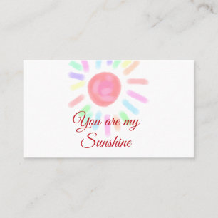Your are my sunshine red colourful watercolor past business card