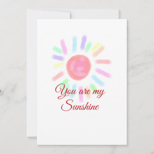 Your are my sunshine red colourful watercolor past holiday card