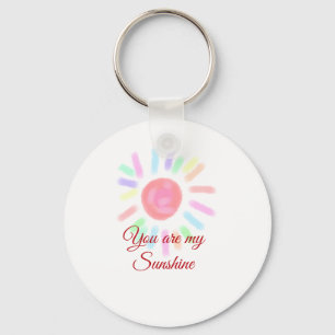 Your are my sunshine red colourful watercolor past keychain