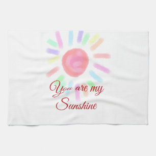 Your are my sunshine red colourful watercolor past kitchen towel