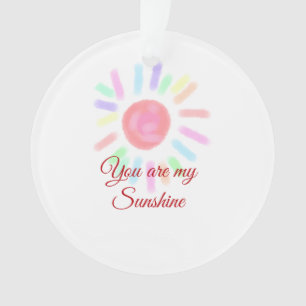 Your are my sunshine red colourful watercolor past ornament