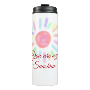 Your are my sunshine red colourful watercolor past thermal tumbler