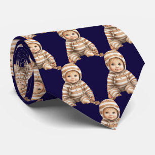 Your Baby Photo Cut-Out Dark Navy Blue Neck Tie
