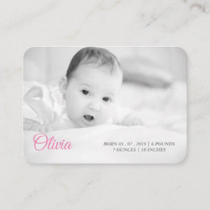 your baby's photo & name business card