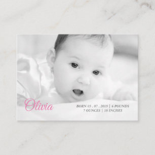 your baby's photo & name business card