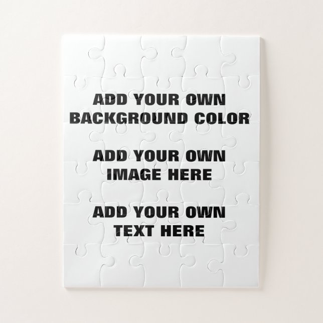 Your background colour, your image, your own text jigsaw puzzle (Vertical)