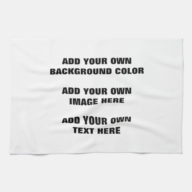 Your background colour, your image, your own text kitchen towel (Horizontal)