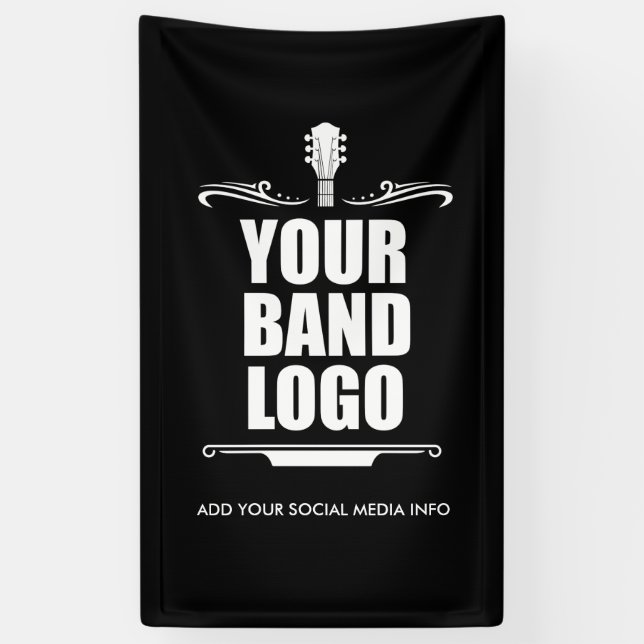 Your Band Logo - Choose Your Background Colour Lon Banner (Vertical)
