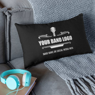 Your Band Logo - Choose Your Background Colour Lumbar Pillow