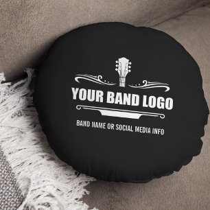 Your Band Logo - Choose Your Background Colour Round Pillow