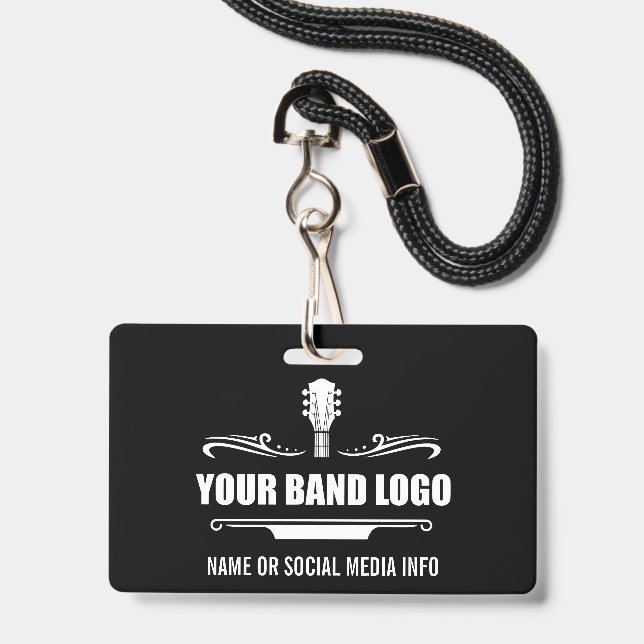 Your Band Logo Wide Badge (Front with Lanyard)