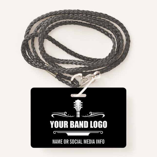 Your Band Logo Wide Badge (Front with Lanyard)