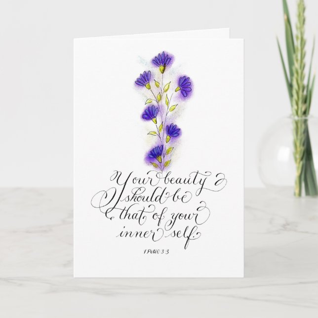 Your Beauty inspirational bible verse Card (Front)