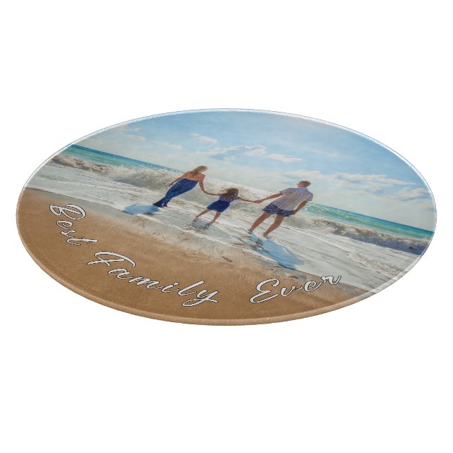 Your Best Family Ever Photo Cutting Board and Text (Corner)