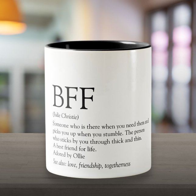 Your BFF Definition Best Friend Fun Modern Two-Tone Coffee Mug (Your BFF Definition Best Friend Fun Modern Two-Tone Coffee Mug)