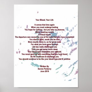 Your Blood, Your Life 21cm x 28cm Value Poster