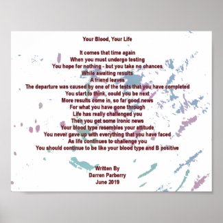 Your Blood, Your Life 25cm x 20cm Value Poster