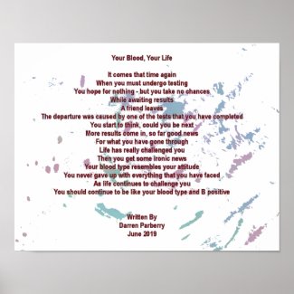 Your Blood, Your Life 35cm x 28cm Poster