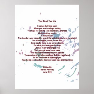 Your Blood, Your Life 45cm x 61cm Value Poster