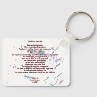 Your Blood, Your Life Aluminum Rectangle Keychain