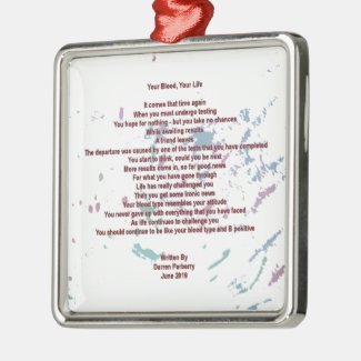 Your Blood, Your Life Ceramic Ornament