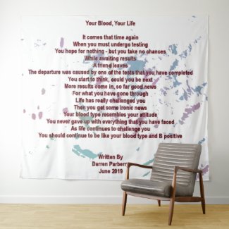 Your Blood, Your Life Extra Large Tapestry
