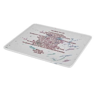 Your Blood, Your Life Small Glass Cutting Board