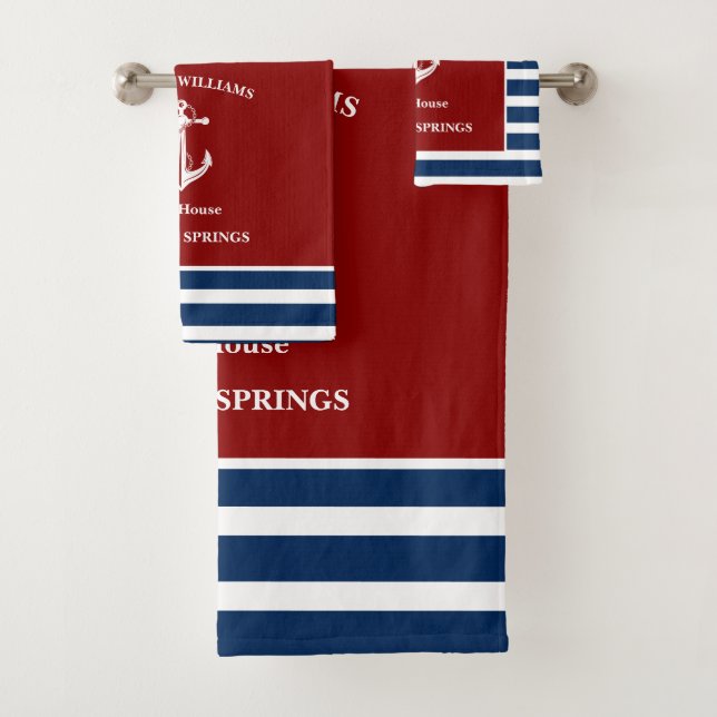 Your Boat Name Anchor Bath Towel Set (Insitu)