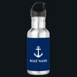 Your Boat Name Anchor Blue 532 Ml Water Bottle<br><div class="desc">Your Boat Name Anchor Blue Water Bottle</div>