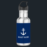 Your Boat Name Anchor Blue 532 Ml Water Bottle<br><div class="desc">Your Boat Name Anchor Blue Water Bottle</div>