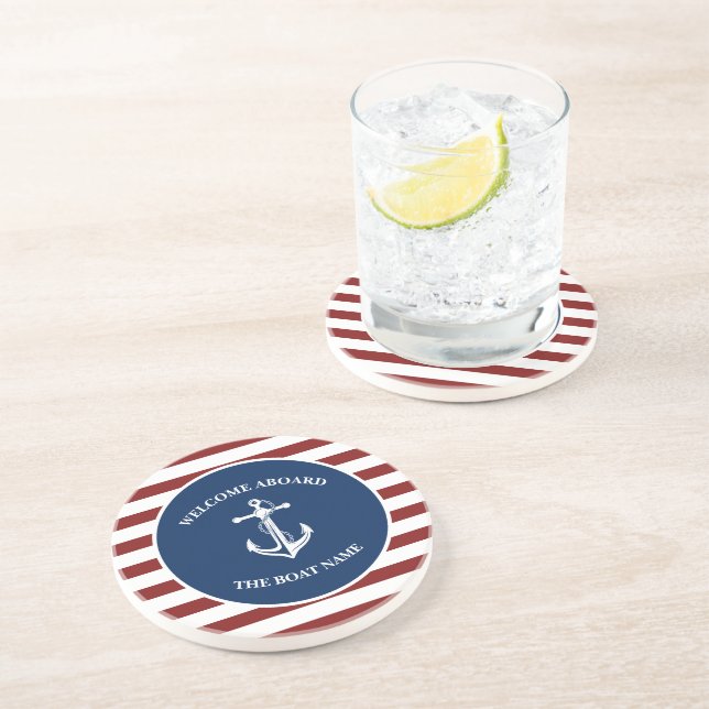 Your Boat Name Anchor Coaster (Side)