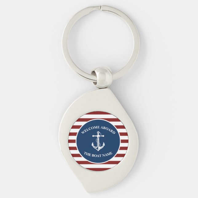 Your Boat Name Anchor Keychain (Front)