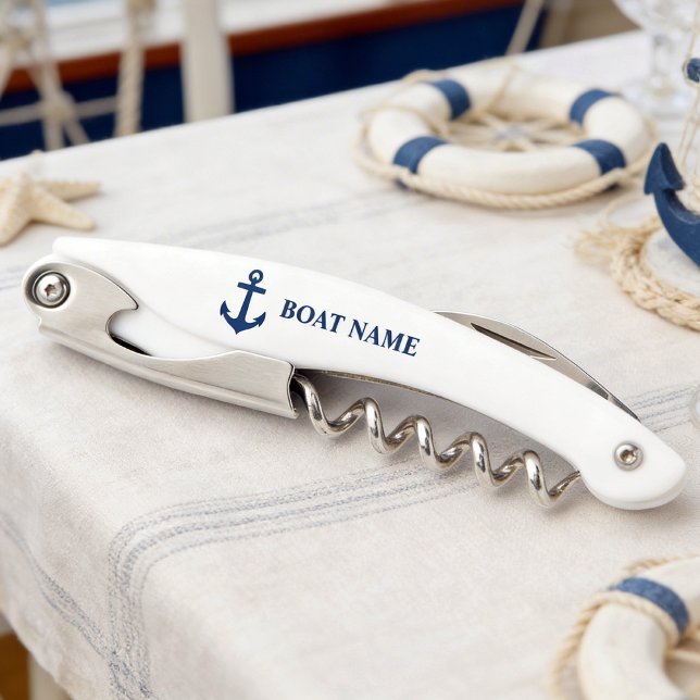 Your Boat Name Anchor on White Corkscrew (Creator Uploaded)