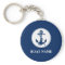 Your Boat Name Anchor & Rope Navy Blue