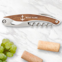 Your Boat Name Anchor Wood Style