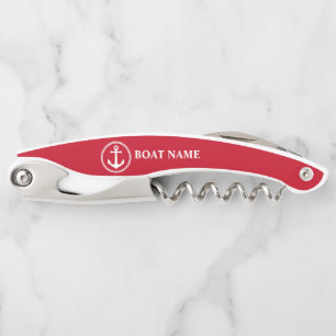Your Boat Name Classic Sea Anchor in Red Corkscrew