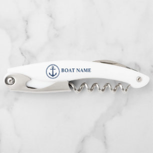 Your Boat Name Classic Sea Anchor on White Corkscrew