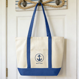 Your Boat Name Rope & Anchor Tote Bag