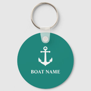Your Boat Name Vintage Nautical Anchor Keychain