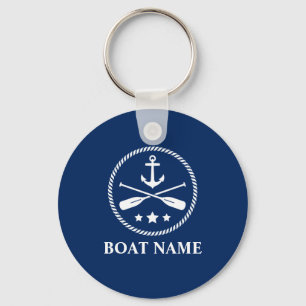 Your Boat Name with Anchor & Oars Keychain