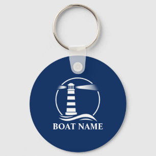 Your Boat Name with Classic Lighthouse Keychain