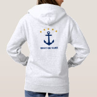 Your Boat or Name Classic Anchor Navy Gold Stars