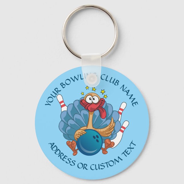 Your Bowling Club Name Owner With Wild Turkey Keychain (Front)